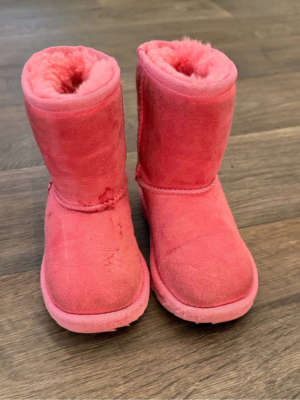 UGG Toddler Girls Pink Suede Shearling Boots